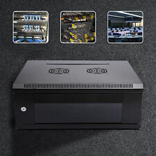 Modern 4U Wall Mount Network Server Cabinet Enclosure Rack Black With Lock Door picture