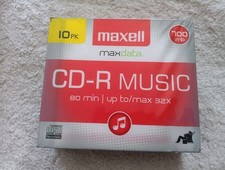 New Maxwell CD-R Music 80 Minutes Up To Max 32x 700mb 10 PK Sealed picture