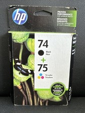 GENUINE HP 74 Black & 75 Tri-Color Ink Cartridges CC659FN - SEALED picture