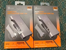 j5create Flexible Ports USB-C Dual 4K60 HDMI Hub JCD367 12 in 1 Gray New 2X F S picture