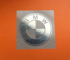 5 pcs Sticker for BMW Skylake Silver Chrome Color Logo Decal Badge 30mm x 30mm picture