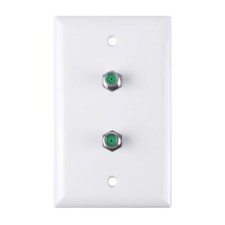 Construct Pro Wall Plate with Dual 3.0 GHz F-81 Connectors (White) picture