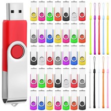 Aoriher 50 Pack USB Flash Drives Bulk with Lanyards 128 MB USB 2.0 Thumb Driv... picture
