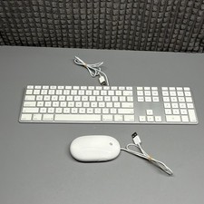 Apple White Aluminum USB Wired Keyboard A1243 and Apple wired Mouse A1152 picture