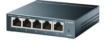 5 Port Navy Blue Network Switch 1Gbps Fanless Auto MDI MDIX QoS Support picture