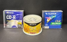 Blank CD-R Disc Lot Sony Fujifilm Memorex 700MB 80 Min Jewel Cases 61 Pcs picture