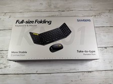 Samsers Full-Size Folding Bluetooth Keyboard Mouse Combo Travel Black picture