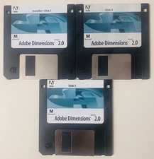 Adobe Dimensions 2.0 Macintosh 3 Disc Set Vintage Mac Design Software CD picture