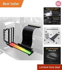 Flexible Vertical GPU Bracket with RGB Lighting & Riser Cable - Space-Saving picture