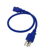 Blue 2FT Universal 3 Prong AC Power Cord Cable 18AWG Computer Printer Monitor TV picture