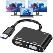 USB 3.0 to VGA HDMI Adapter for 2 Monitors 1920x1080 Resolution Dual Monitor picture