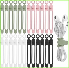 24Pcs Silicone Cable Ties, Cord Organizer Cable Management-Multi |... picture