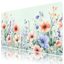 Spring Pink and Purple Floral Desk Pad for Keyboard Desk Mat 31.5x15.7 inch picture