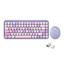 Perixx PERIDUO-713PP Wireless Mini Keyboard and Mouse Combo - Retro Round Key... picture