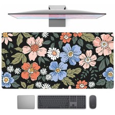 Floral Desk Mat Gaming Desk Pad Large Pads, Wildflowers XXL Mat Laptop Keyboa... picture