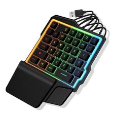 Mini One-Handed Gaming Keyboard RGB Led Backlit USB Wired Game Accessory 35 Keys picture