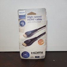 PHILIPS HIGH-SPEED 4-FOOT HDMI CABLE/WITH ETHERNET/ w-HD 1080P & 4K UHD/NEW picture
