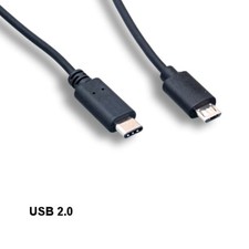 Kentek 6' USB 2.0 Micro B to Type C Cable Data Sync Charge Laptop PC Tablet BLK picture