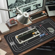XXL Future Race Track Gaming Mouse Pad - Extra Large Desk Mat with Parking Are picture