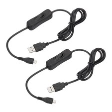 3.28ft USB Extension Cable on Off Switch 2pcs Micro-USB to USB Male 4 Core Wire picture