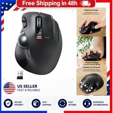 ELECOM EX-G Wireless Trackball Mouse 2.4GHz Ergonomic Thumb Control 6 Buttons picture
