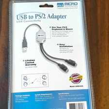 Micro Innovations USB-A Male to Dual PS/2 Female 1:2 Plug & Play USB630A picture