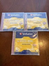 (3) Sealed Verbatim 4 x DVD+RW DVD Rewritable 4.7GB 120 Minutes picture