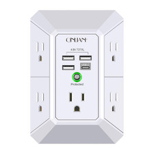 Wall Charger Surge Protector Qinlianf 5 Outlet Extender 4 Usb Charging Ports picture