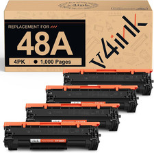 v4ink CF248A Toner Cartridge 4-Pack Black Replacement | Compatible for HP 48A CF picture