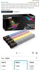 4PK BCMY Toner Cartridge Set for TN321 Konica C224/284/364/7822/7828 Sealed picture