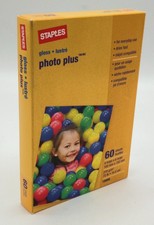 Staples Photo Plus Gloss Inkjet Paper 4x6 60 Sheets White 72lb 10.5mil 19898 NEW picture