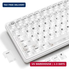 XVX White Clear Keycaps,Transparent Keycaps 60 75 100 Percent,Ceramic Key picture