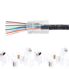 50 Pack Cat6 RJ45 Network Modular Plug UTP Cable Connector End Pass Through EZ picture