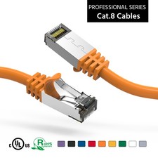 4Ft CAT8 S/FTP Ethernet Network Cable Orange 26AWG picture