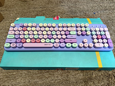 UBOTIE S100 Wireless Keyboard & Mouse Purple Multicolor Round Keys English picture