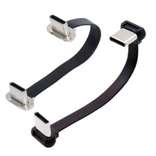 chenyang 2 Pack 2.76Inch USB C Short Flat Cable,USB 2.0 70MM, Black + Silver  picture
