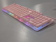 MAGEGEE FULLSIZE MEMBRANE GAMING KEYBOARD RGB BACKLIGHT WITH RGB WIRED -  PINK picture