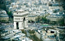 Landscape tilt shift paris cityscape blurred Custom Gaming Mat Desk picture