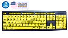 2 Big Bright EZ See Keyboard High Contrast Large Print Keys Visually Impaired  picture