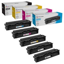 LD Compatible Replacement HP 202X HY Toner 2 Black 1 Cyan 1 Magenta 1 Yellow 5PK picture