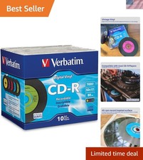 10 Assorted CD-R Blank Discs 700MB - Record Music & Data with Retro Style picture