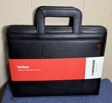 Wenger Venture Zippered Presentation Padfolio Envelope Black Retractable Handles picture
