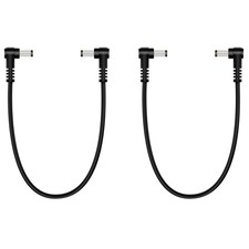 2-Pack 1ft 5.5mm x 2.1mm Male to Male DC Power Cable, 90 Degree Right Angle P... picture
