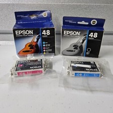 Epson 48 Ink Cartridges T048920 T048120 Multi Color Black 6pk Expired 2016 picture