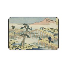 Hiroshige Pier Landscape Desk Mat | Japanese Ukiyo-e Wave Art picture
