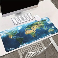 1pc World Map Mouse Pad And Table Mat - Non-Slip Rubber Base, Office And Gamin picture