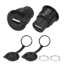 2Pcs USB 2.0 Panel Mount Coupler, USB Pass Through 480Mbps Black picture