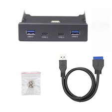 1 PC 3.5 Inch Front Panel Floppy Bay 4 Ports USB-C USB 3.0 HUB Expansion Adapter picture