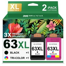 63XL Ink Cartridge Replacement for HP Ink 63 XL HP63 combo pack black color picture