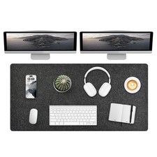 Extra Large Felt Desk Mat 55x23.6 Inch NonSlip Desktop Protector Dark Gray picture